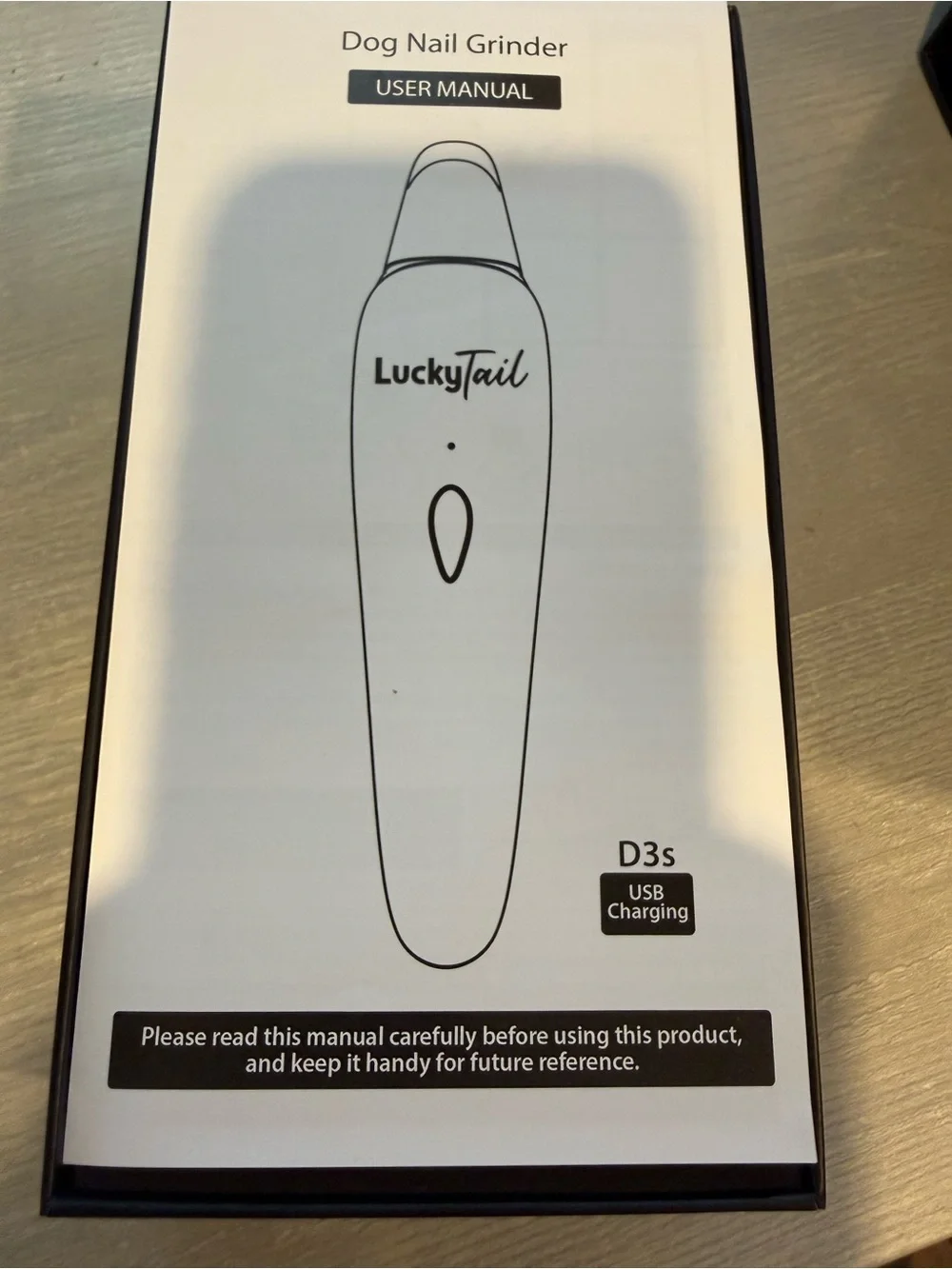Lucky Brand LuckyTail Dog Nail Grinder in White and Black